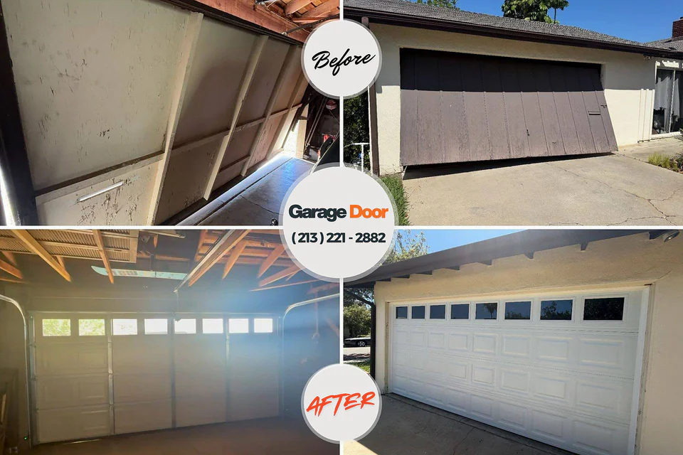 Before and after: garage door repair Eddington, PA